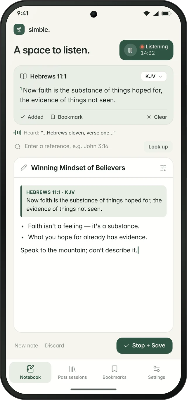 Hebrews 11:1 detected and shown in the scripture strip